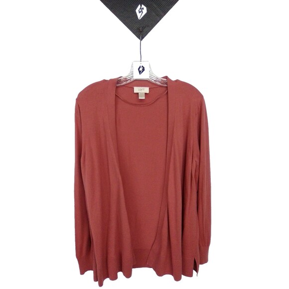 Loft Women's Long Sleeve Open Front Light Weight Cardigan Solid Orange Size XL - Picture 1 of 7